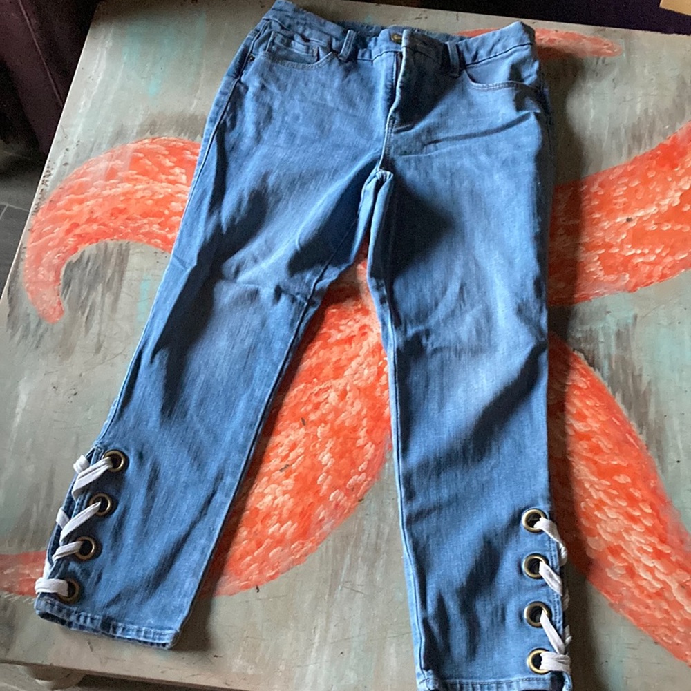 Girlfriend slimming jeans ankle crop !